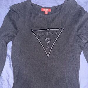 Guess Black Embroidered Logo Top